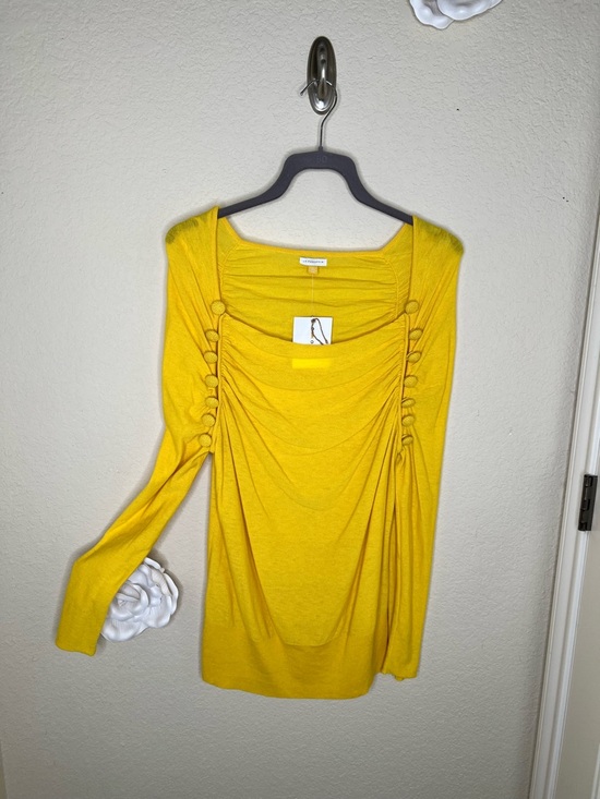 Anthropologie Sweaters - NTM Anthro Leifsdottir Marigold Draped Cowl Sweater Button Detail Boho Artsy L